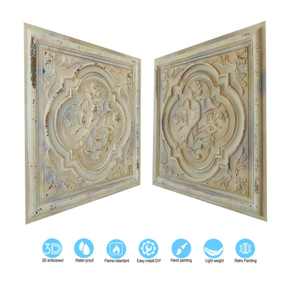 10tiles/lot Embossed Ceiling Tiles for Elegant Restaurants, Coffee Shops and Contemporary Bedrooms PL39