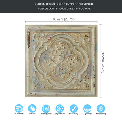 10tiles/lot Embossed Ceiling Tiles for Elegant Restaurants, Coffee Shops and Contemporary Bedrooms PL39