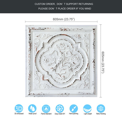 10tiles/lot Embossed Ceiling Tiles for Elegant Restaurants, Coffee Shops and Contemporary Bedrooms PL39