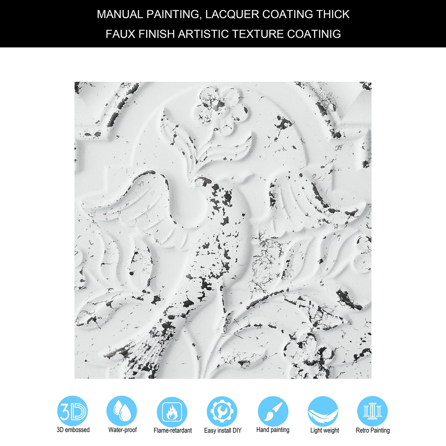 10tiles/lot Embossed Ceiling Tiles for Elegant Restaurants, Coffee Shops and Contemporary Bedrooms PL39