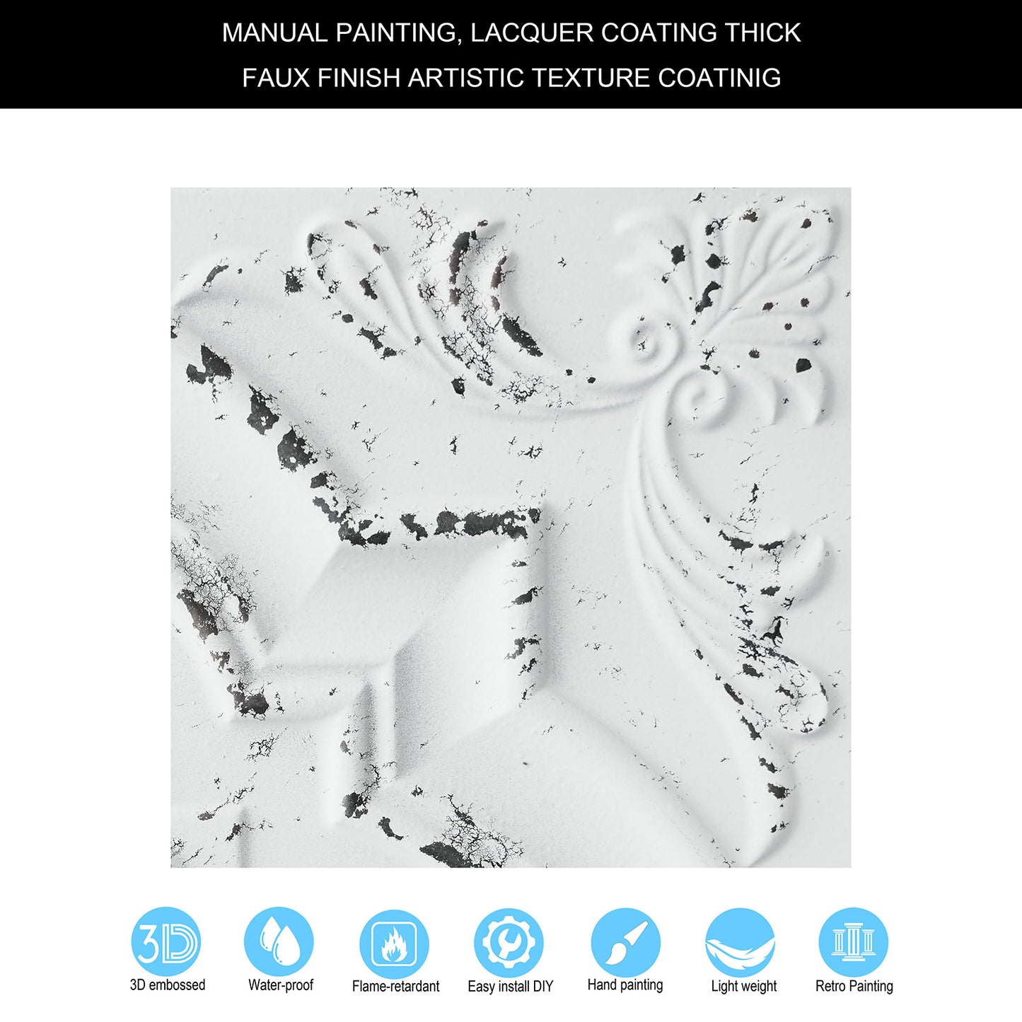 10tiles/lot Embossed Ceiling Tiles for Elegant Restaurants, Coffee Shops and Contemporary Bedrooms PL39