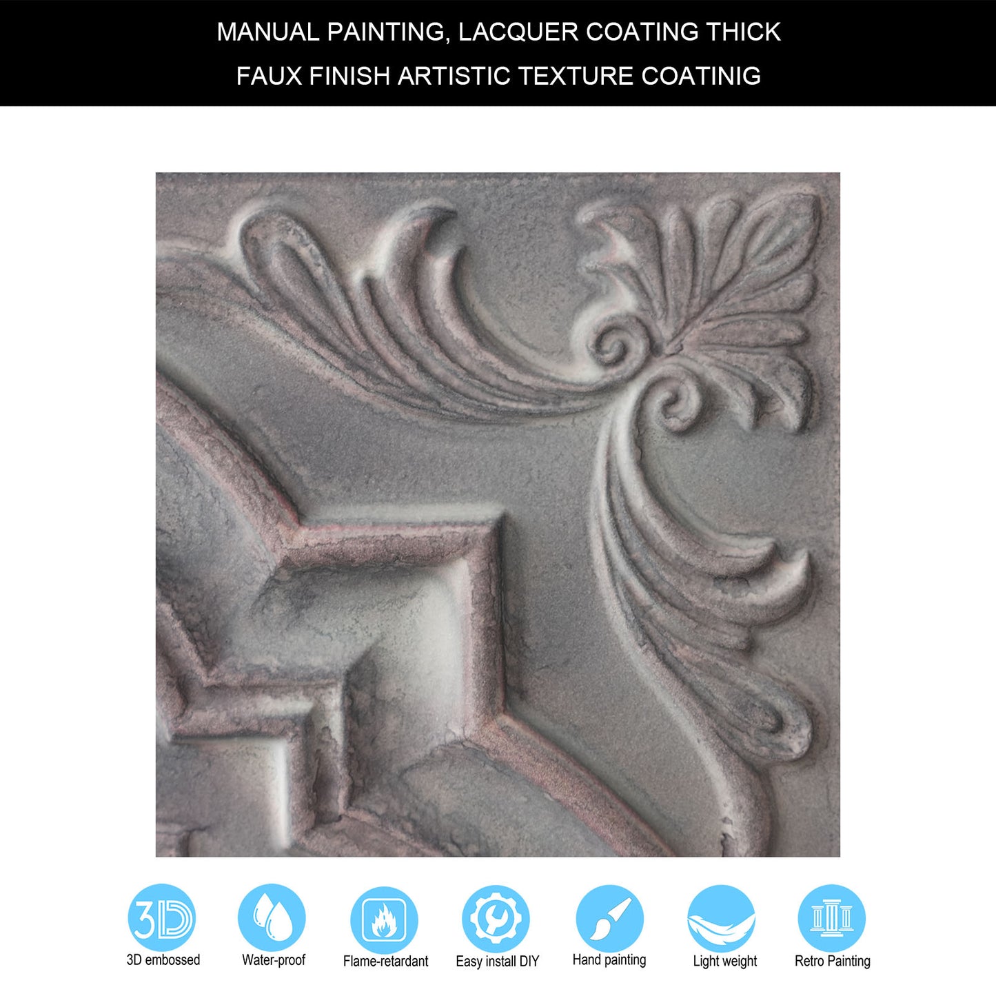 10tiles/lot DIY Faux Metal Ceiling Tile Panels for Café Bars, Studios and Artistic Interiors PL39