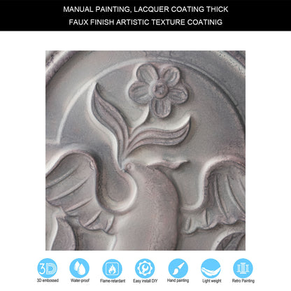 10tiles/lot DIY Faux Metal Ceiling Tile Panels for Café Bars, Studios and Artistic Interiors PL39