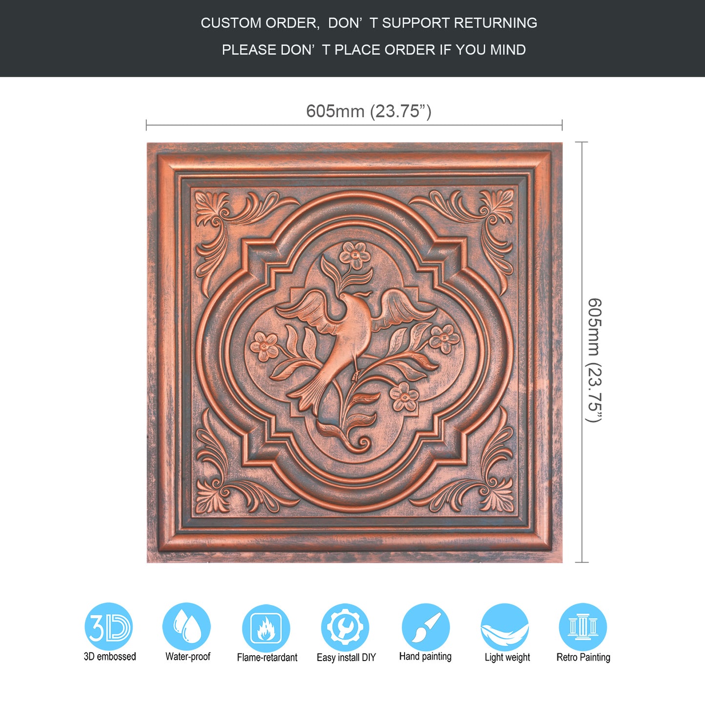 10tiles/lot Multi-Layer 3D Ceiling Tiles for Upscale Restaurants and High-End Bars PL39