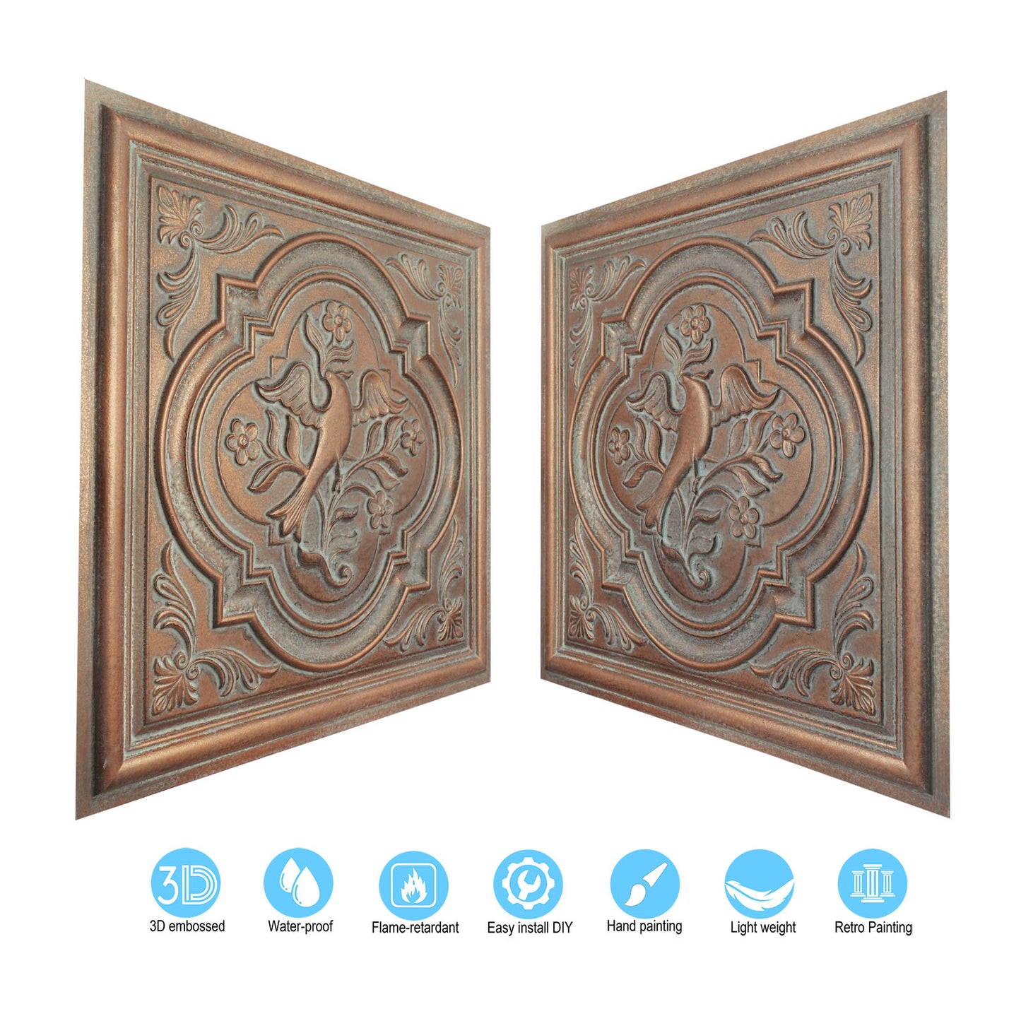 10tiles/lot Artistic Ceiling Tiles for Libraries, Museums, Craft Studios and Cultural Interiors PL39