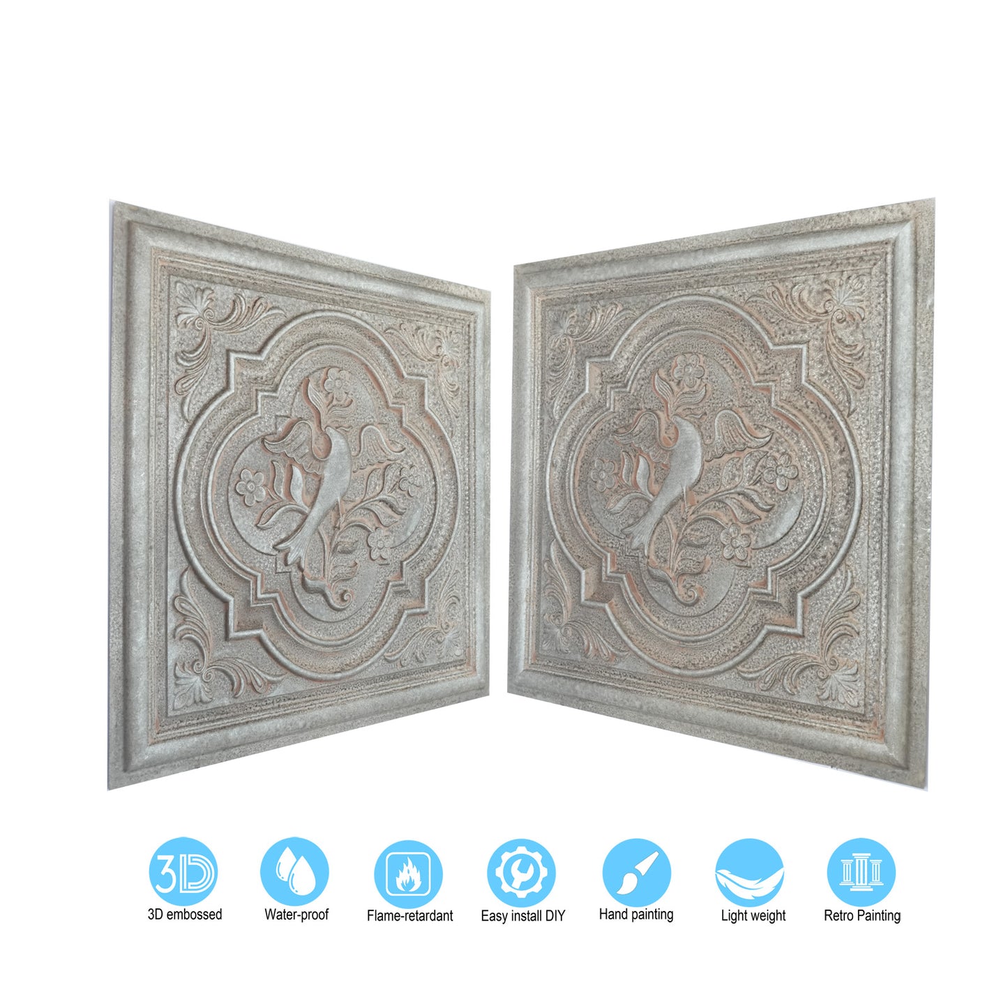 10tiles/lot Artistic Ceiling Tiles for Libraries, Museums, Craft Studios and Cultural Interiors PL39