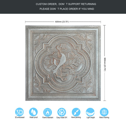 10tiles/lot Artistic Ceiling Tiles for Libraries, Museums, Craft Studios and Cultural Interiors PL39