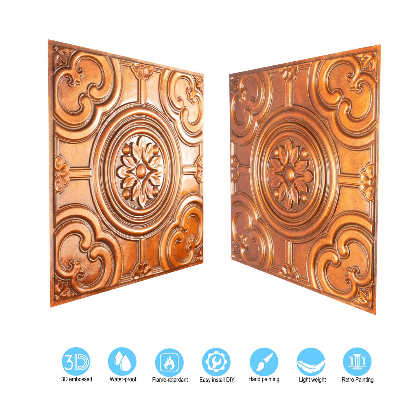 10tiles/lot Artistic Ceiling Tiles for Book Cafés, Literary Shops and Cultural Retail Spaces PL50