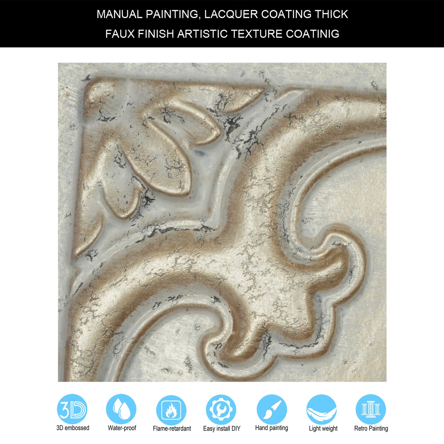 10tiles/lot Textured PVC Ceiling Tiles for Light-Luxury Restaurants, Salons and Beauty Studios PL50