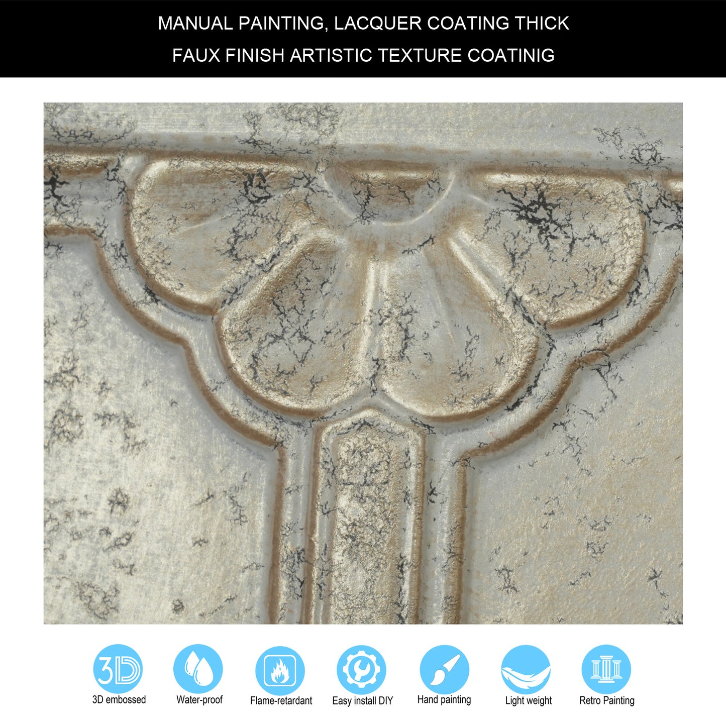 10tiles/lot Textured PVC Ceiling Tiles for Light-Luxury Restaurants, Salons and Beauty Studios PL50