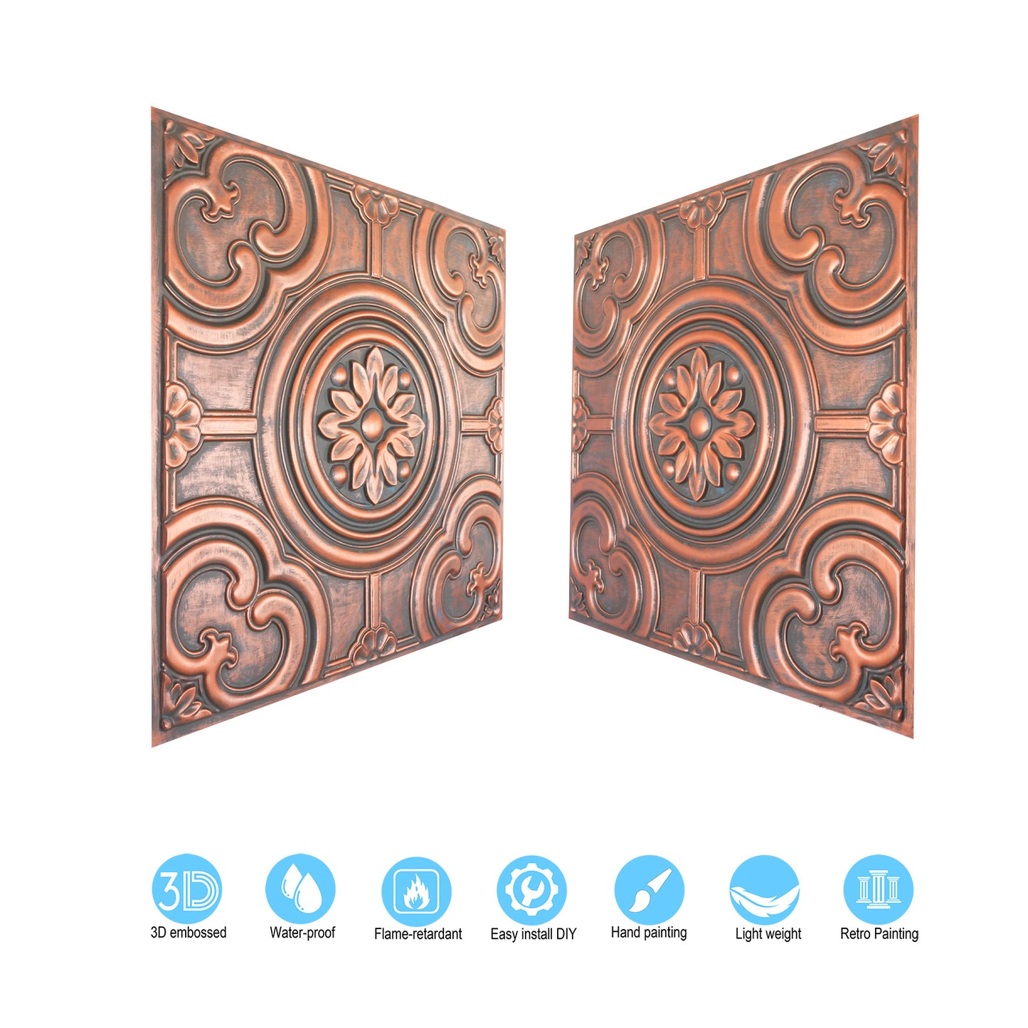 10tiles/lot Artistic Ceiling Tiles for Book Cafés, Literary Shops and Cultural Retail Spaces PL50