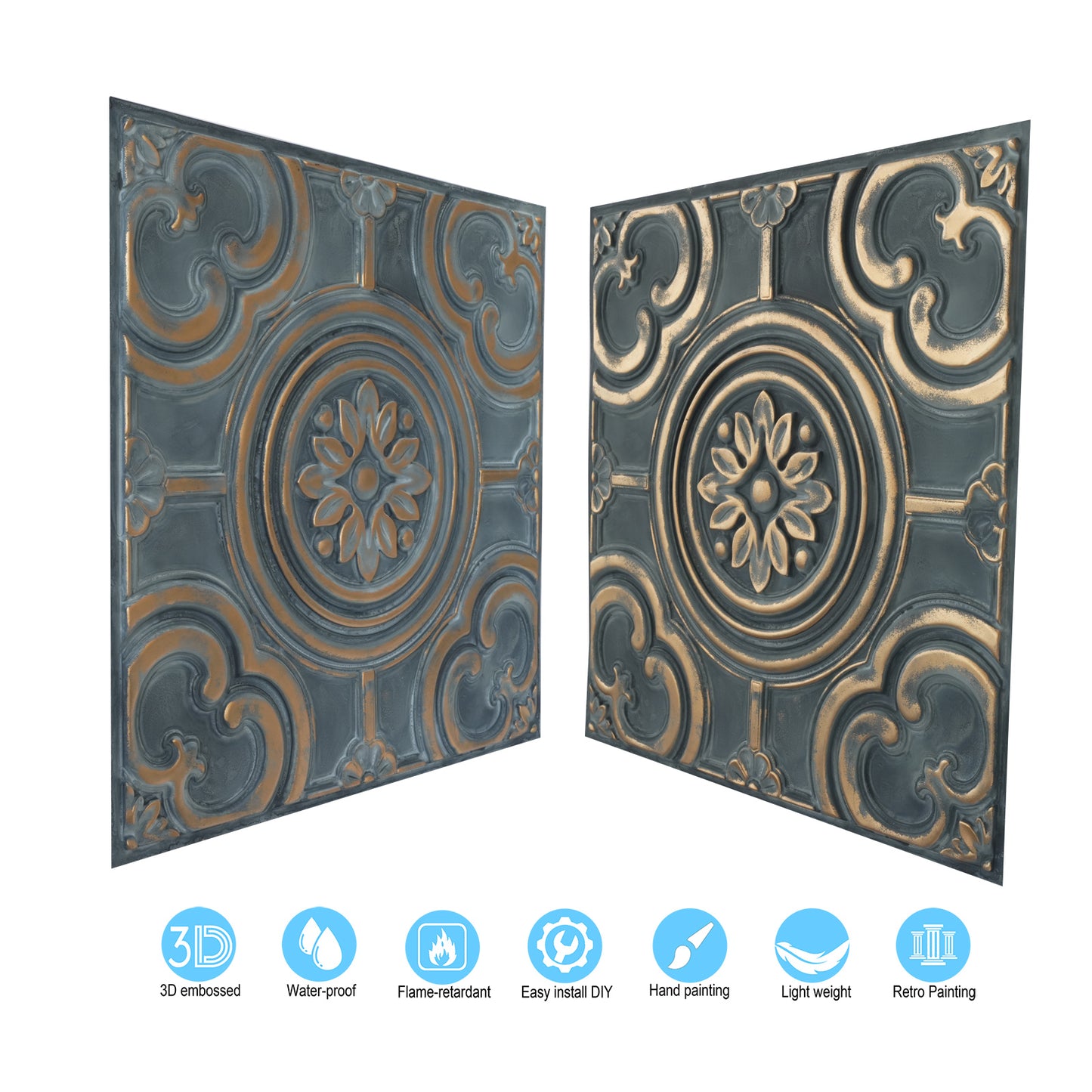 10tiles/lot Embossing Ceiling Tiles for Boutique Restaurants, Premium Lounges and Luxury Hotels PL50