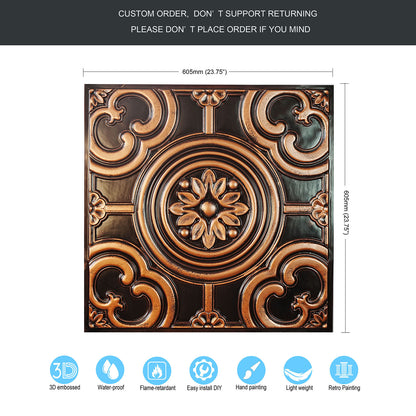 10tiles/lot 3D Faux Metal Ceiling Tiles for Stylish Bars, Clubs and Trendy Restaurants PL50