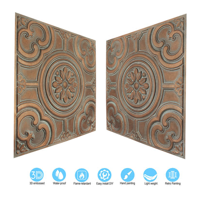10tiles/lot 3D Faux Metal Ceiling Tiles for Stylish Bars, Clubs and Trendy Restaurants PL50