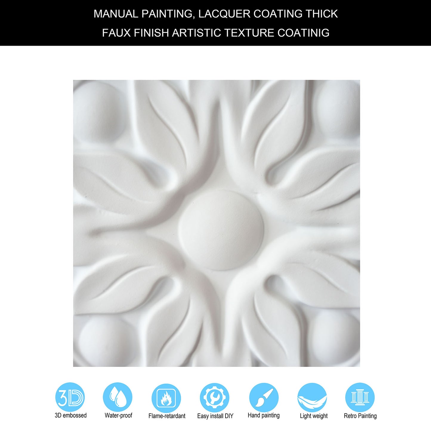 10tiles/lot Textured PVC Ceiling Tiles for Light-Luxury Restaurants, Salons and Beauty Studios PL50