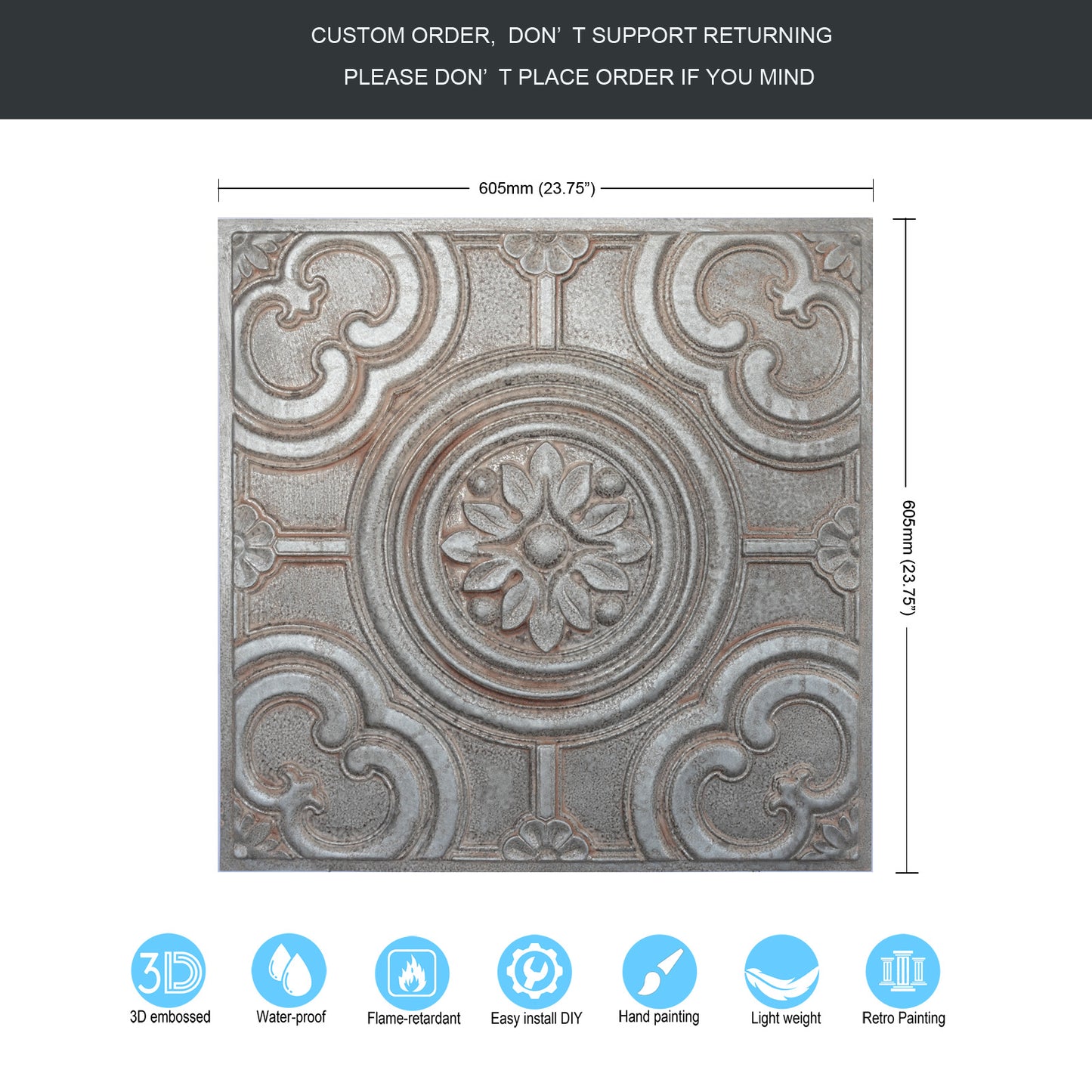 10tiles/lot 3D Ceiling Tiles for Modern Bedrooms, Kitchens, Cafés and Creative Interior Spaces PL50