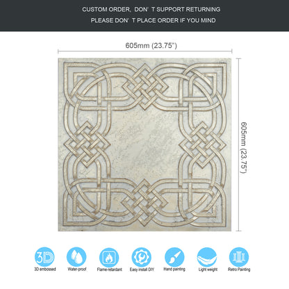 10tiles/lot Artistic Ceiling Tiles for Book Cafés, Literary Shops and Cultural Retail Spaces PL61