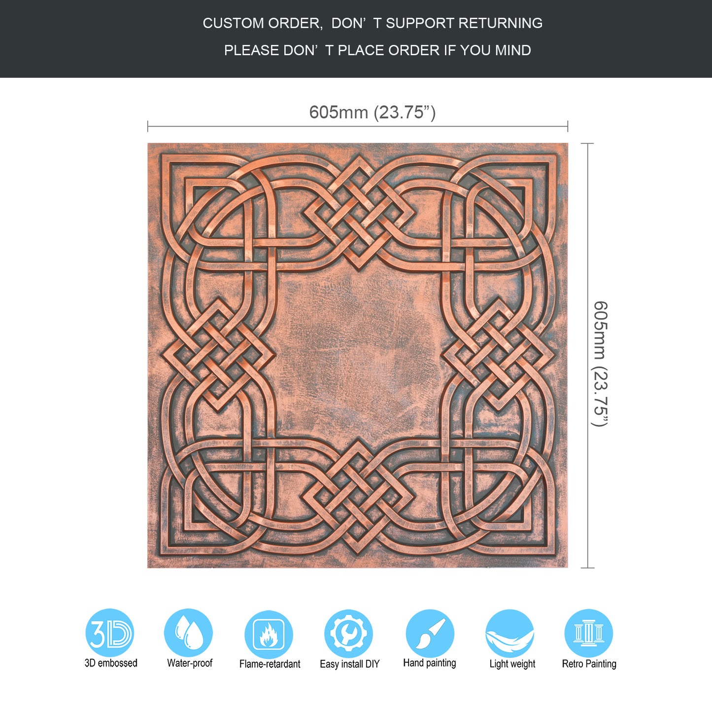 10tiles/lot  Drop-In Decorative Tin Tiles for Hotels, Villas and Modern Office Buildings PL61