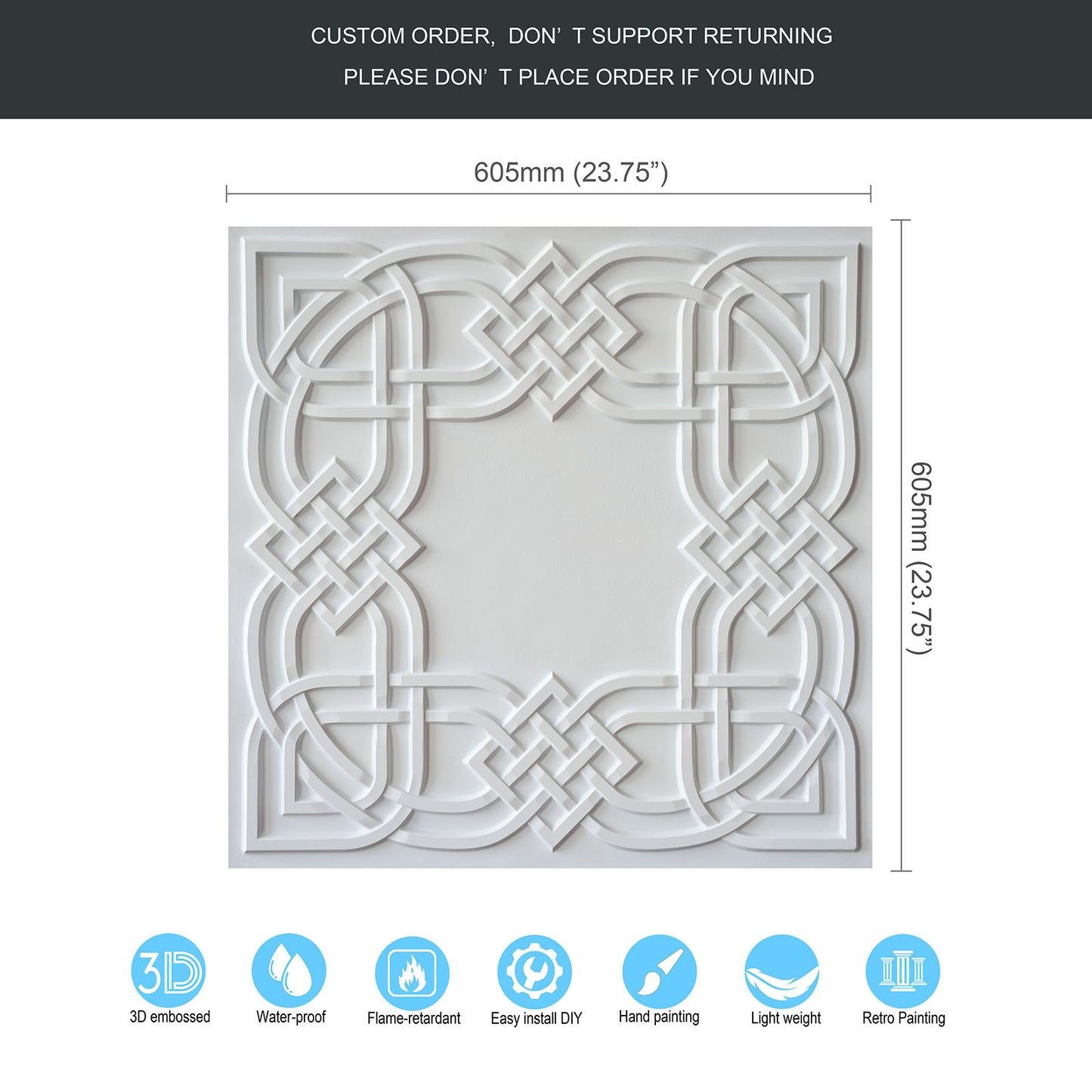 10tiles/lot Artistic Ceiling Tiles for Book Cafés, Literary Shops and Cultural Retail Spaces PL61