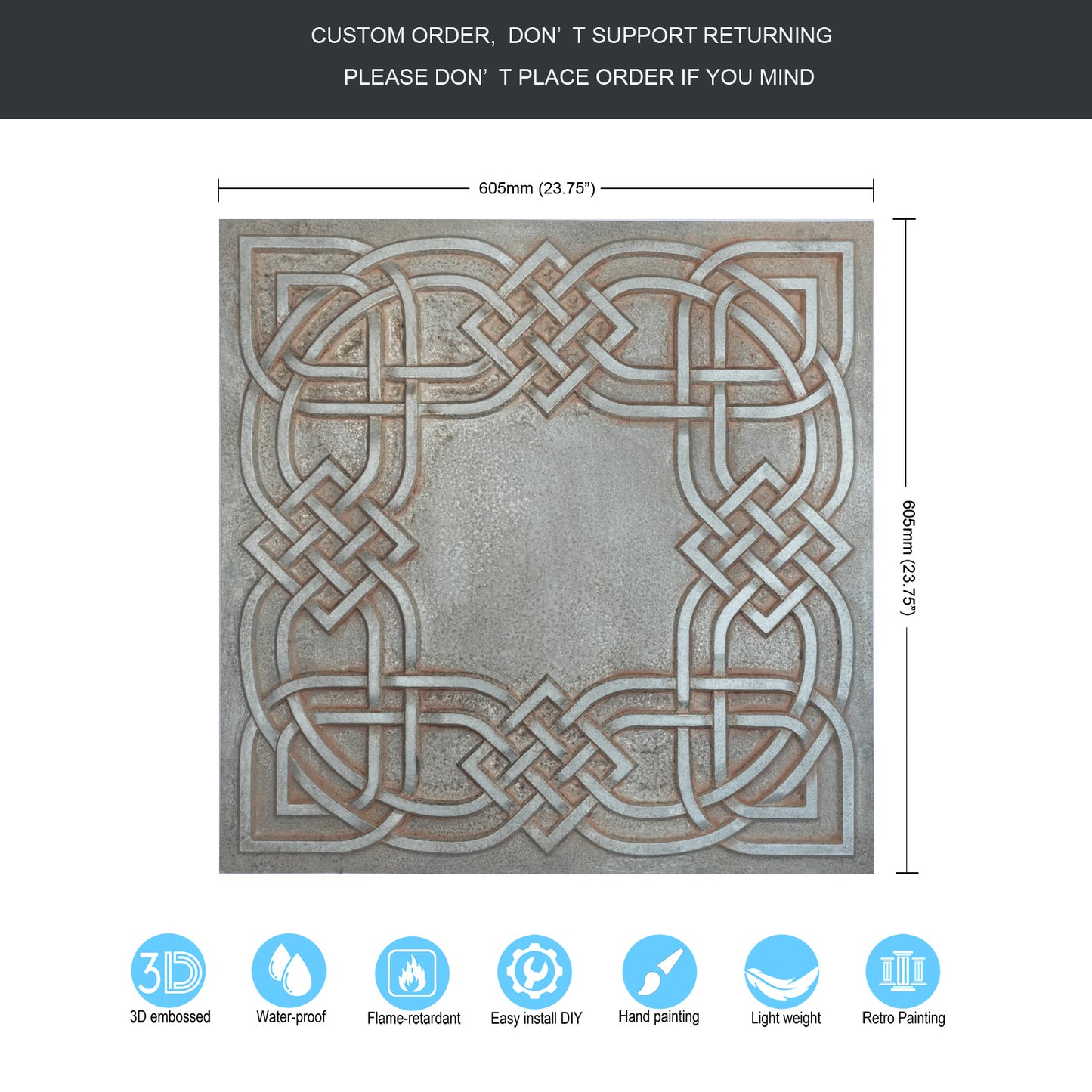 10tiles/lot Decorative Tin Ceiling Tiles for Upscale Restaurants, Coffee Shops and Boutique Hotels PL61