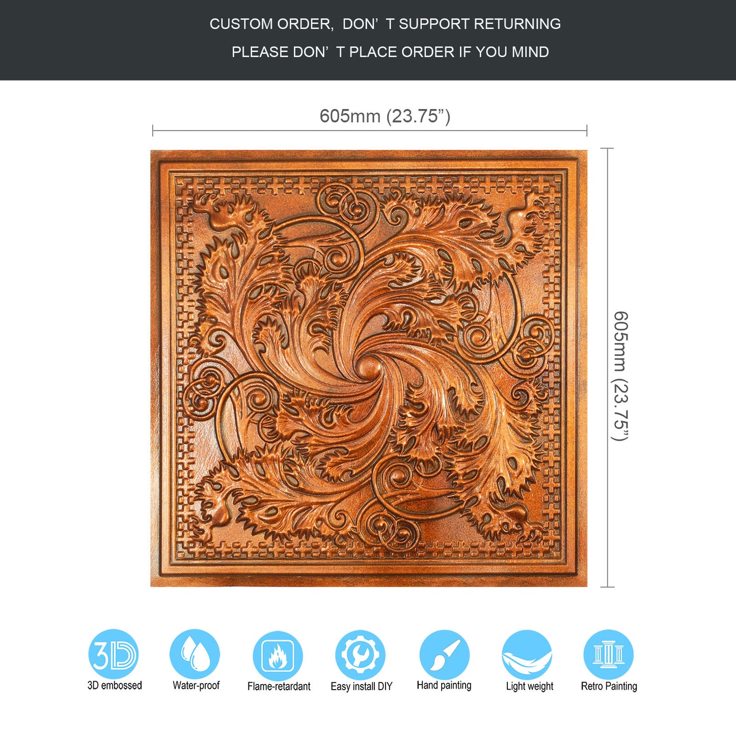 10tiles/lot Tin Ceiling Tiles for Book Cafés, Literary Stores and Creative Cultural Spaces PL62