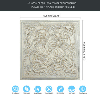 10tiles/lot Distressed Faux Tin Ceiling Tiles for Industrial Cafés, Craft Workshops and Retro Interiors PL62