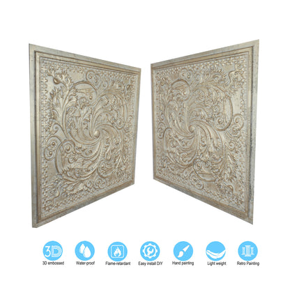 10tiles/lot Distressed Faux Tin Ceiling Tiles for Industrial Cafés, Craft Workshops and Retro Interiors PL62