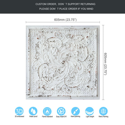 10tiles/lot Distressed Faux Tin Ceiling Tiles for Industrial Cafés, Craft Workshops and Retro Interiors PL62