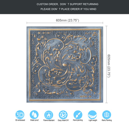 10tiles/lot Drop-In Tin Ceiling Tiles for Restaurants, Bars, Meeting Rooms and Retail Spaces PL62