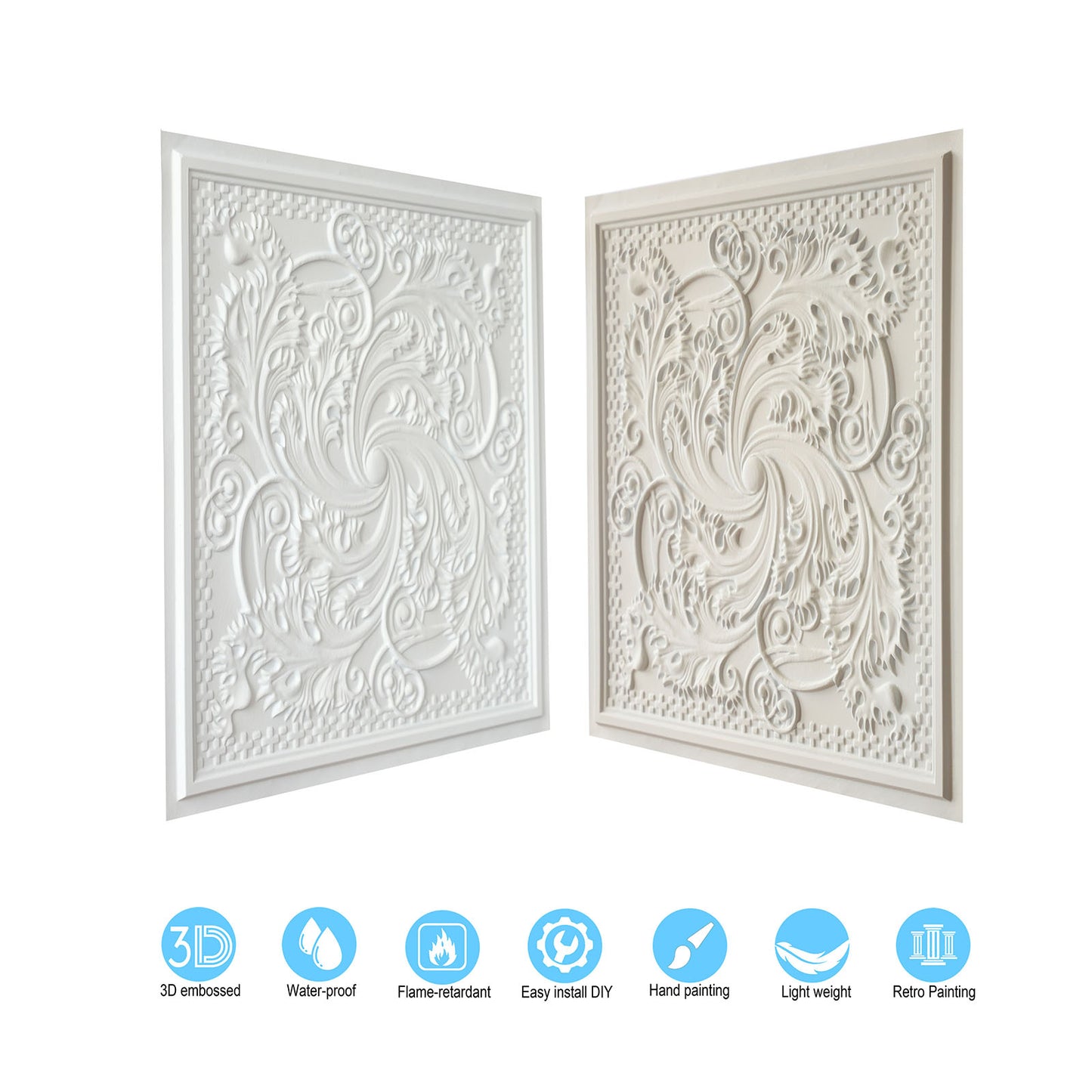 10tiles/lot Distressed Faux Tin Ceiling Tiles for Industrial Cafés, Craft Workshops and Retro Interiors PL62