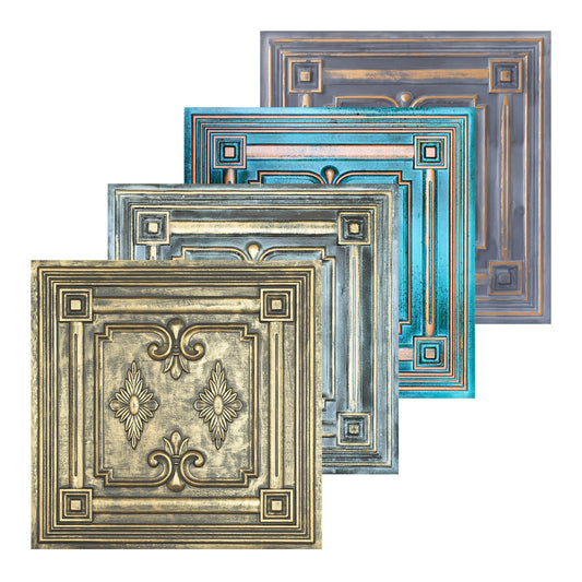 10tiles/lot Drop-In Decorative Tin Tiles for Hotels, Villas and Modern Office Buildings PL63