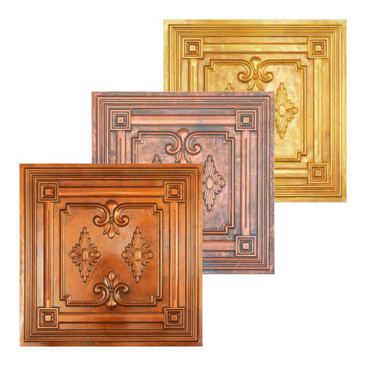 10tiles/lot Faux Metal Ceiling Tiles for Stylish Kitchens, Bedrooms and Interior Renovation PL63