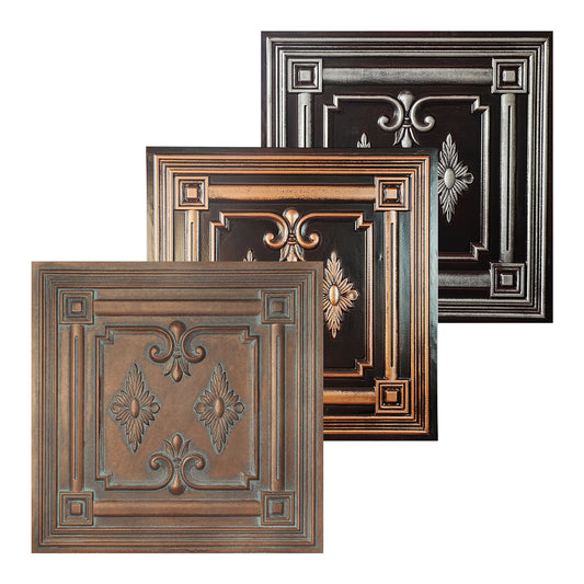 10tiles/lot 3D Faux Metal Ceiling Tiles for Stylish Bars, Clubs and Trendy Restaurants PL63