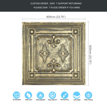 10tiles/lot Drop-In Decorative Tin Tiles for Hotels, Villas and Modern Office Buildings PL63