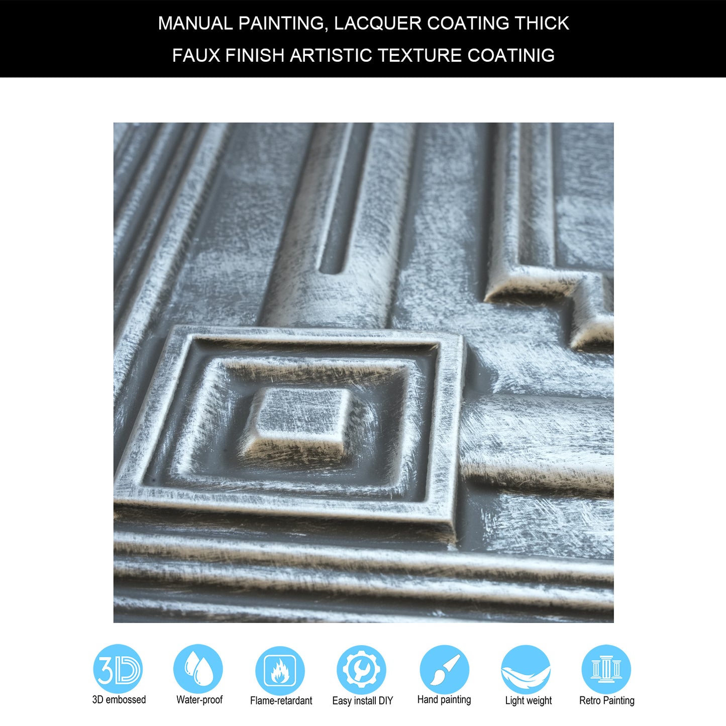 10tiles/lot Faux Tin Textured Tiles for Creative Restaurants, Coffee Shops and Unique Bars PL63