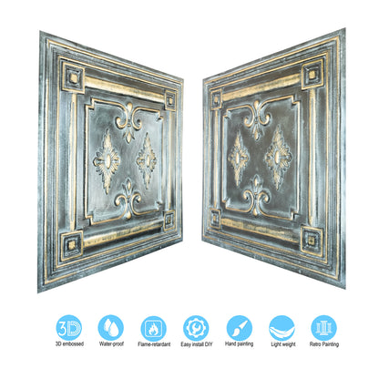 10tiles/lot Drop-In Decorative Tin Tiles for Hotels, Villas and Modern Office Buildings PL63