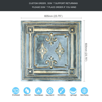 10tiles/lot Drop-In Decorative Tin Tiles for Hotels, Villas and Modern Office Buildings PL63