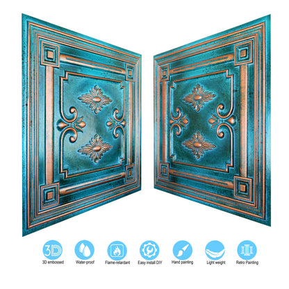 10tiles/lot Drop-In Decorative Tin Tiles for Hotels, Villas and Modern Office Buildings PL63