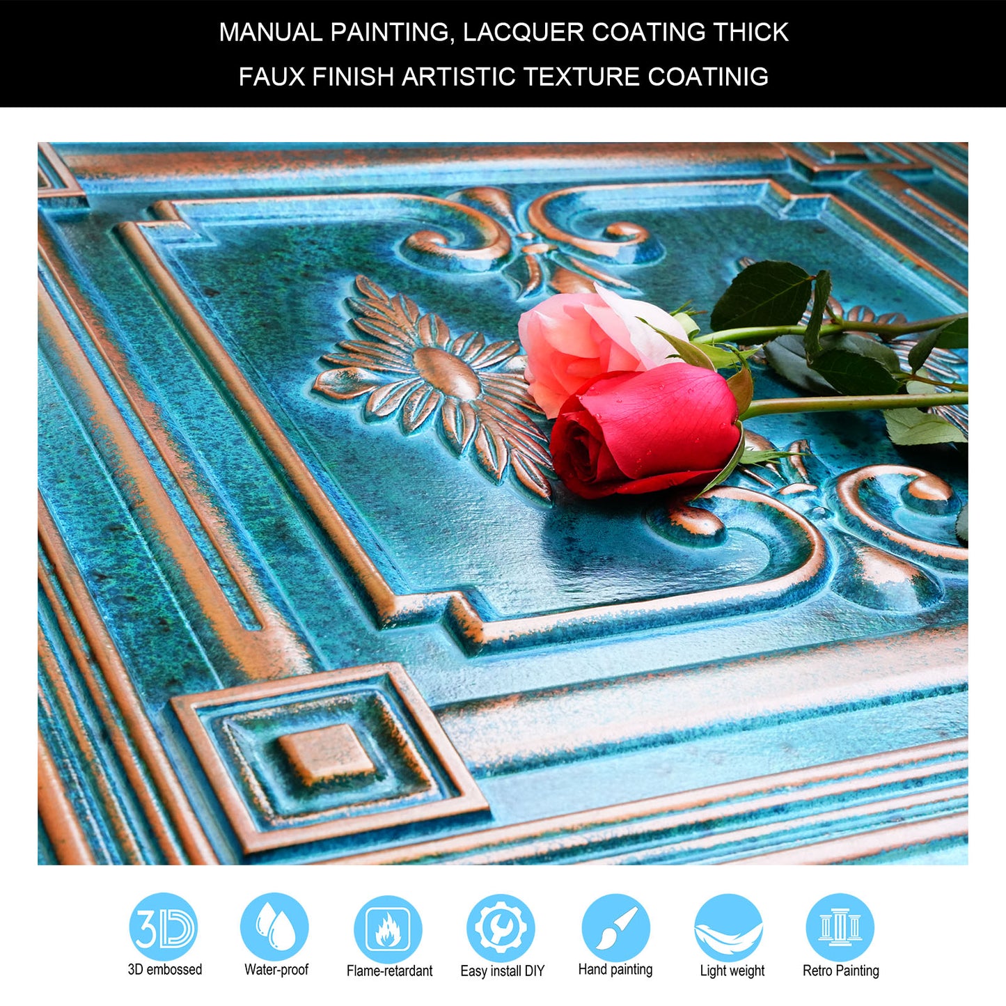 10tiles/lot Drop-In Decorative Tin Tiles for Hotels, Villas and Modern Office Buildings PL63