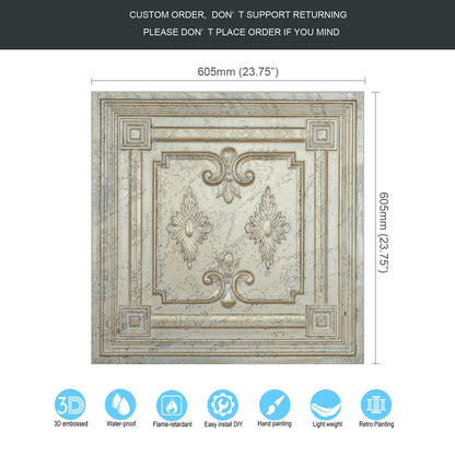 10tiles/lot Vintage Ceiling Panels for Book Bars, Art Cafés and Boutique Retail Shops PL63