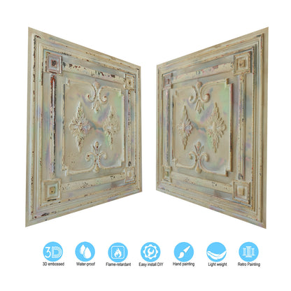 10tiles/lot Vintage Ceiling Panels for Book Bars, Art Cafés and Boutique Retail Shops PL63