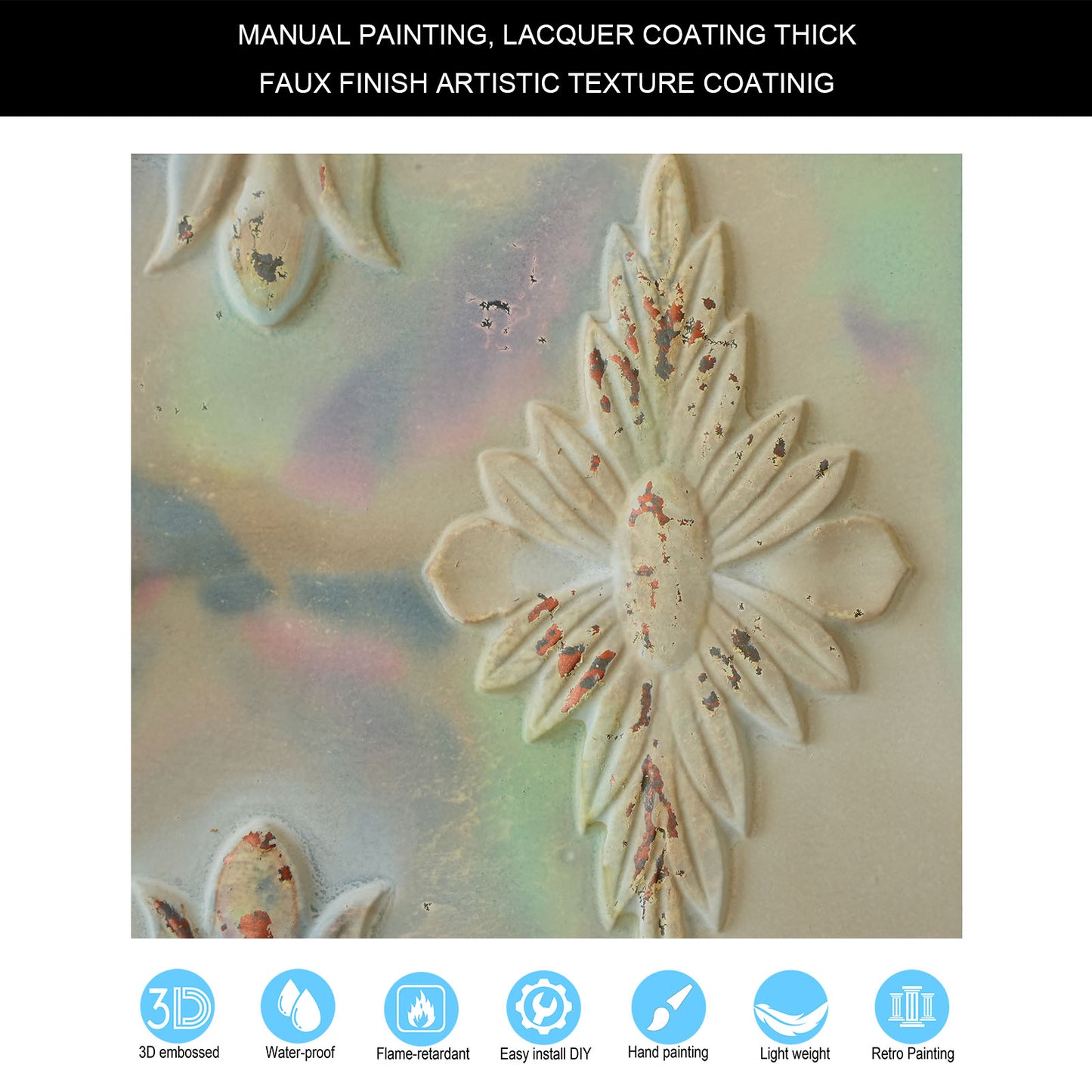 10tiles/lot Vintage Ceiling Panels for Book Bars, Art Cafés and Boutique Retail Shops PL63