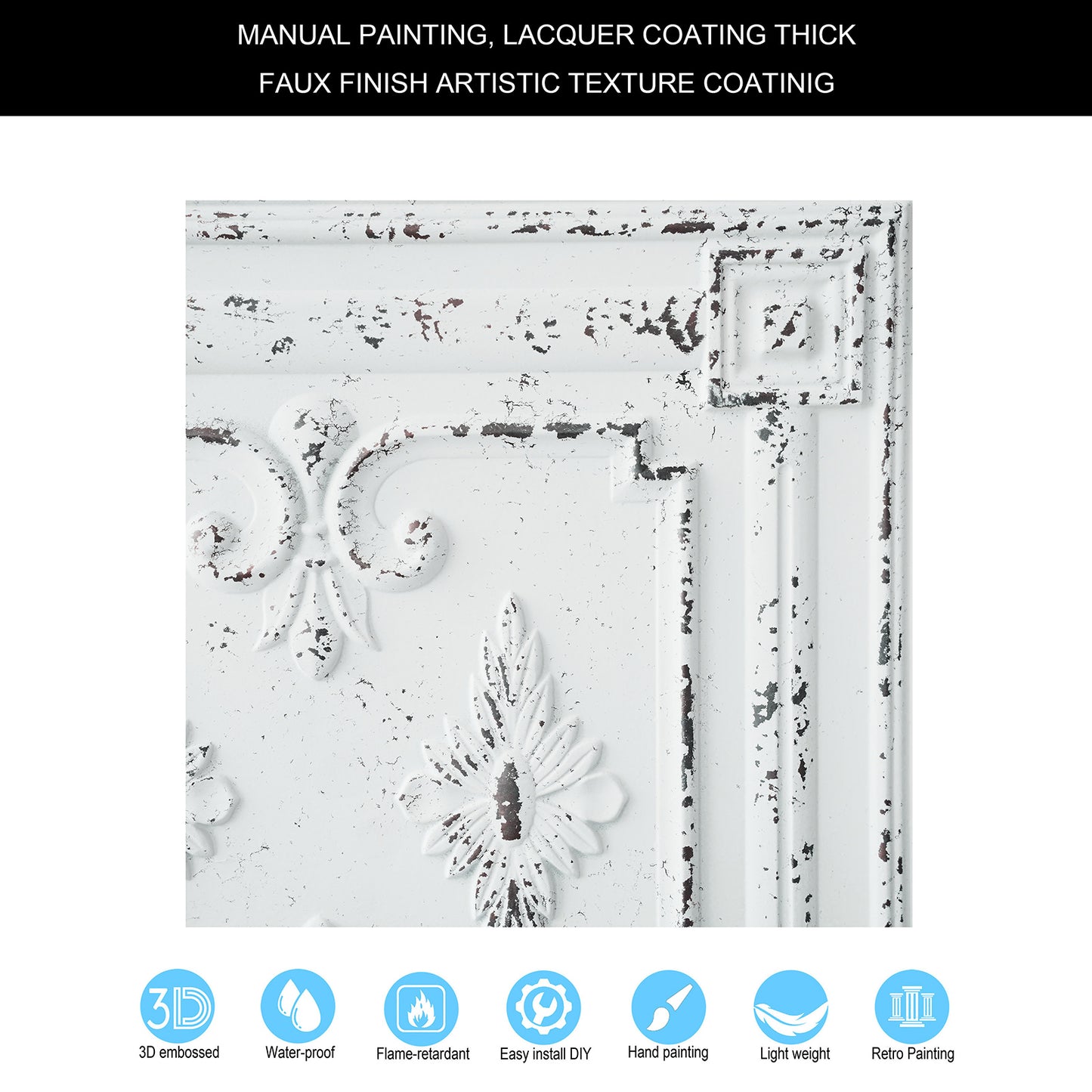 10tiles/lot Vintage Ceiling Panels for Book Bars, Art Cafés and Boutique Retail Shops PL63