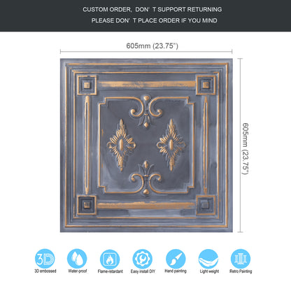 10tiles/lot Drop-In Decorative Tin Tiles for Hotels, Villas and Modern Office Buildings PL63