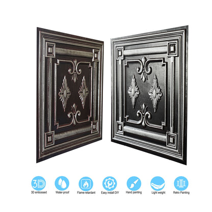 10tiles/lot 3D Faux Metal Ceiling Tiles for Stylish Bars, Clubs and Trendy Restaurants PL63