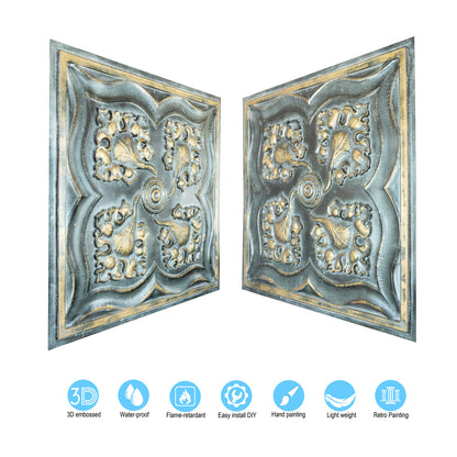 10tiles/lot 3D Faux Metal Ceiling Tiles for Stylish Bars, Clubs and Trendy Restaurants PL64