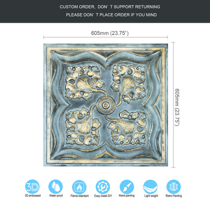 10tiles/lot 3D Faux Metal Ceiling Tiles for Stylish Bars, Clubs and Trendy Restaurants PL64