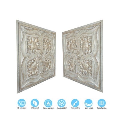 10tiles/lot Distressed Faux Tin Ceiling Tiles for Industrial Cafés, Craft Workshops and Retro Interiors PL64