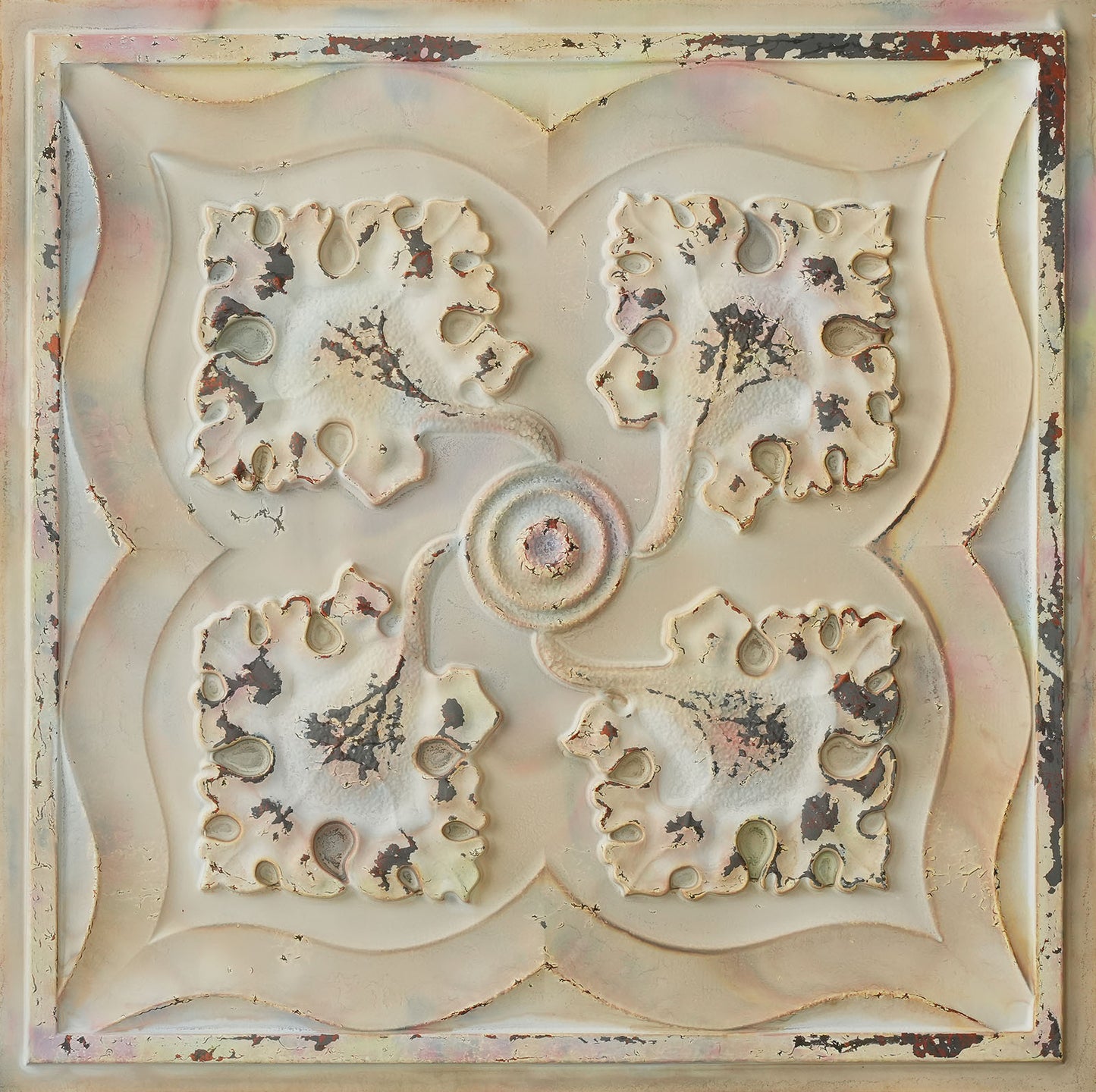 10tiles/lot Distressed Faux Tin Ceiling Tiles for Industrial Cafés, Craft Workshops and Retro Interiors PL64