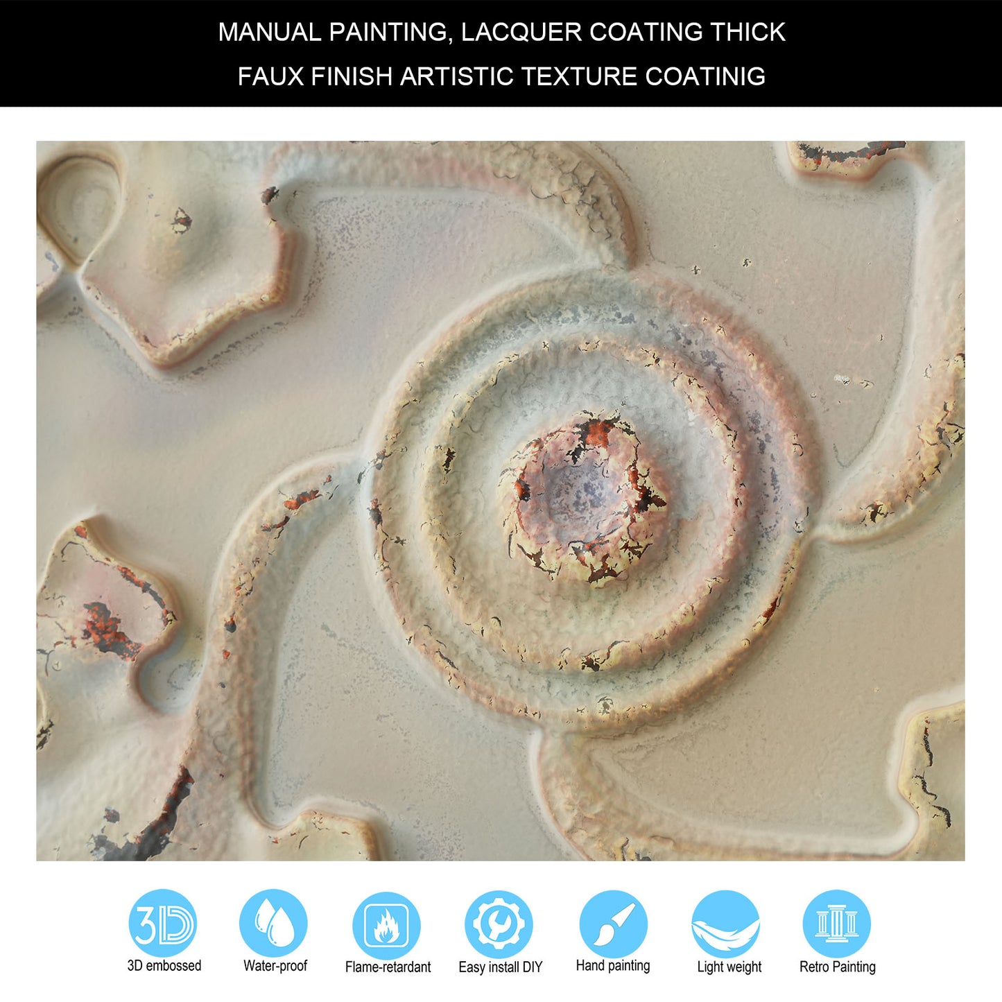 10tiles/lot Distressed Faux Tin Ceiling Tiles for Industrial Cafés, Craft Workshops and Retro Interiors PL64